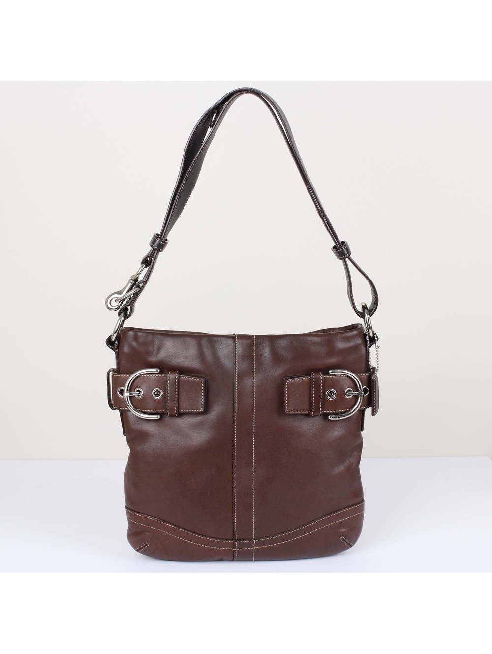 Vintage Coach Soho Slim Duffle Brown Leather Crossbody Shoulder Bag 1452 Y2K